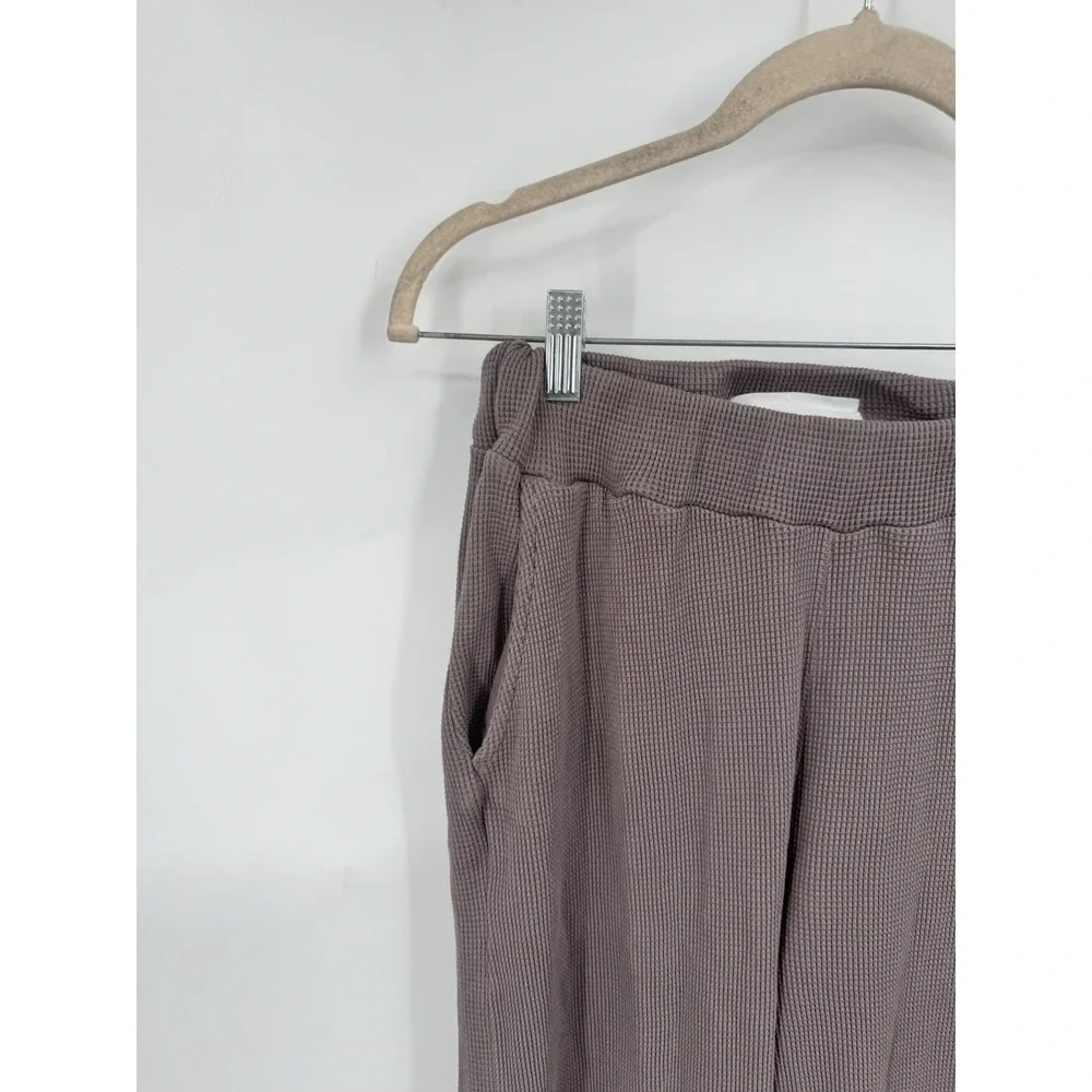 TALENTLESS Women Small Waffle Casual Neutral Lounge Pants in‎ Porcini Minimalist